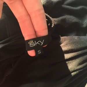Sky Tops - EUC SKY Black Gold Built in Necklace Halter TankSm Sky Tops - EUC SKY Black Gold Built in Necklace Halter TankSm